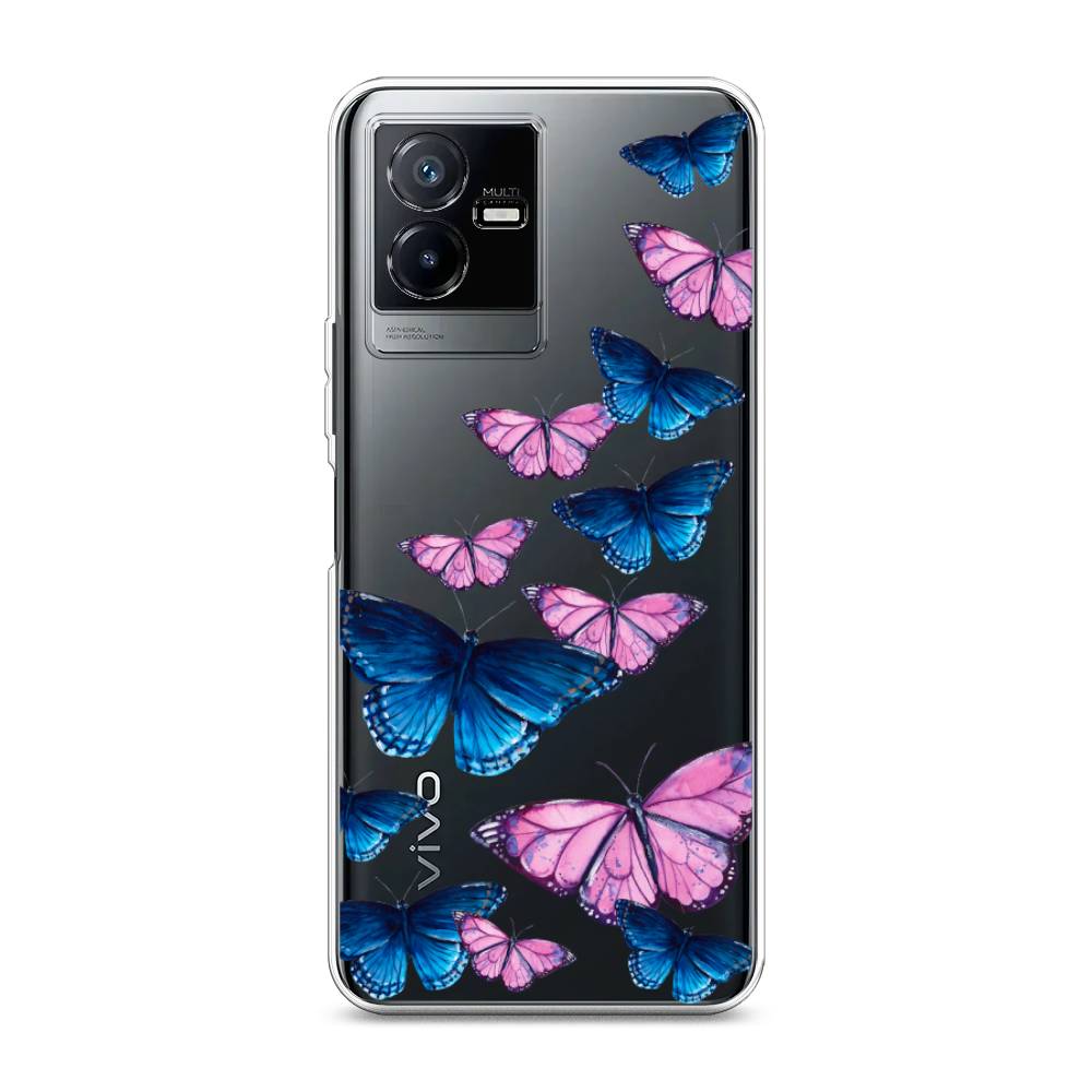 

Чехол Awog на Vivo Y73t "Полет бабочек", Синий;черный;розовый, 268050-2