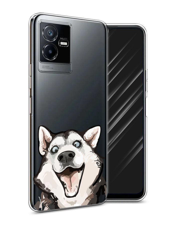 

Чехол Awog на Vivo Y73t "Радостный хаски", Белый;голубой;черный, 268050-1