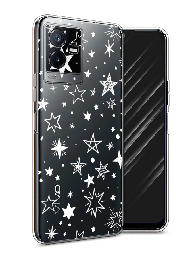 

Чехол Awog на Vivo Y73t "Звездочки графика белая", Прозрачный;белый, 268050-7