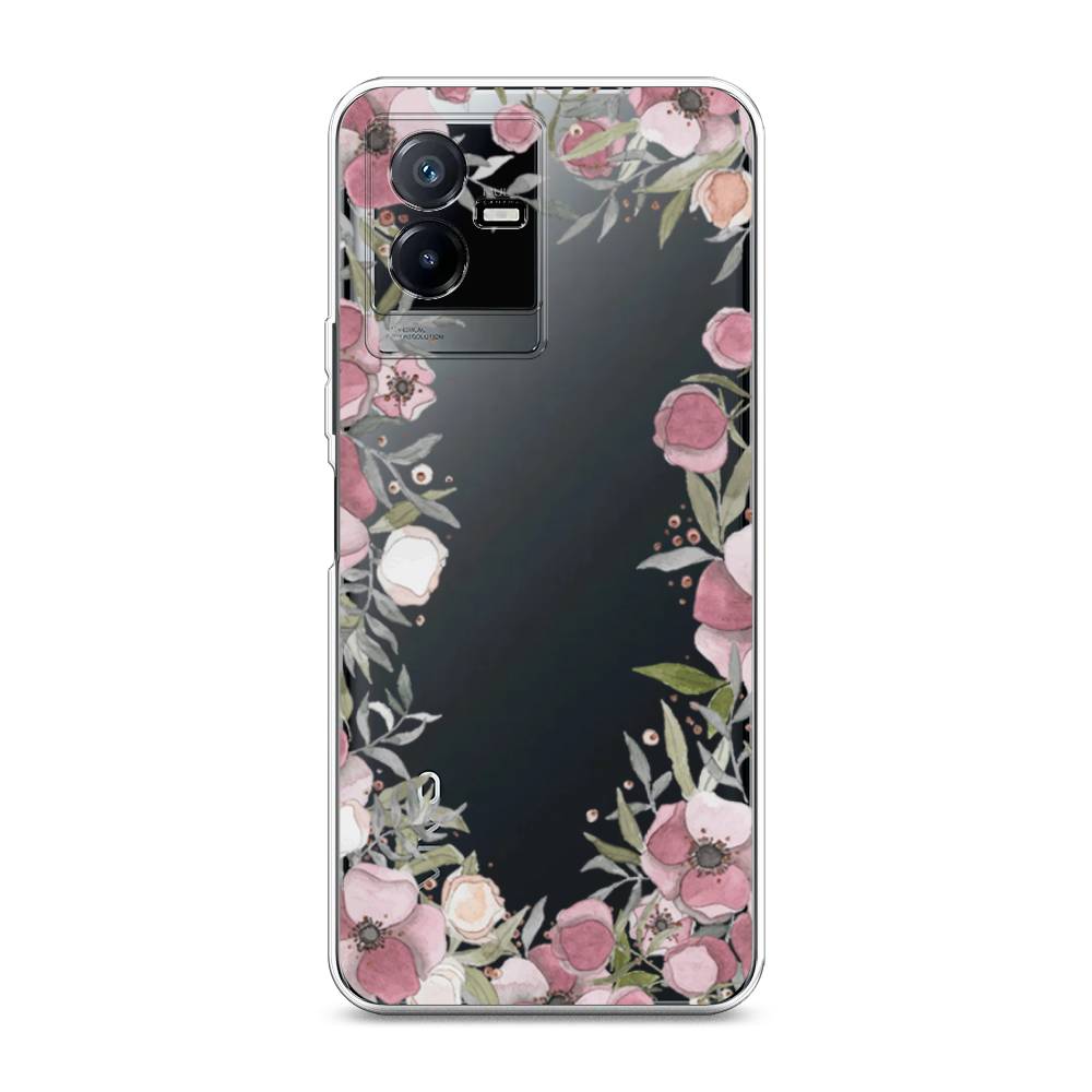 

Чехол Awog на Vivo Y73t "Розовая цветочная рамка", Розовый;зеленый, 268050-8