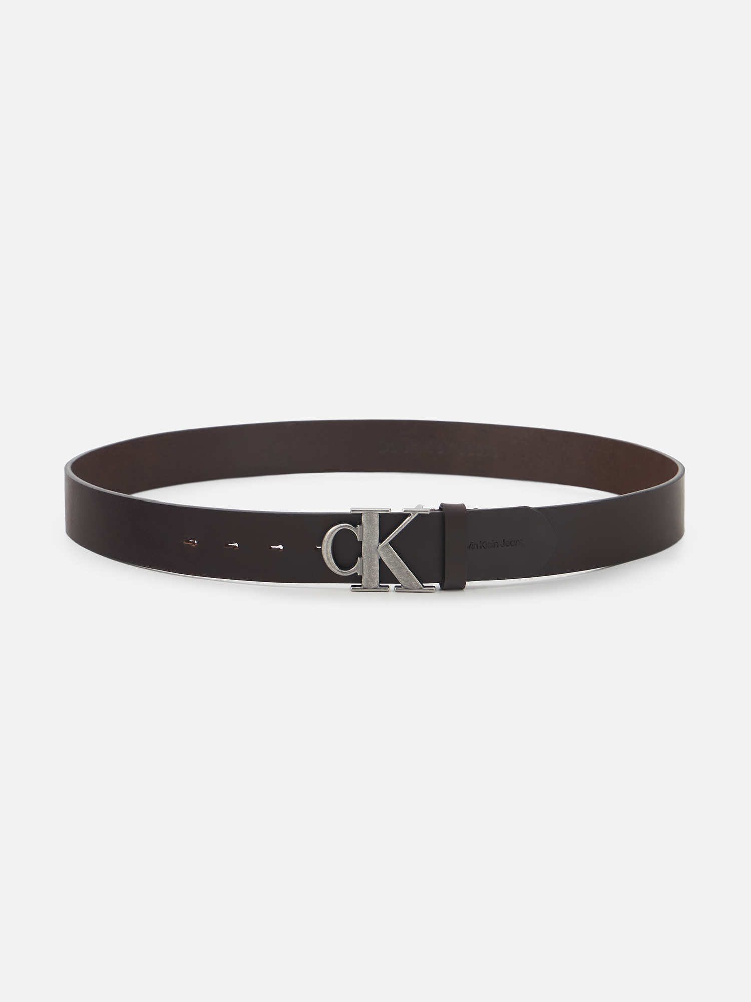 Ремень мужской Calvin Klein Jeans Round Mono Plaque K50K512067, 105 см Италия коричневый