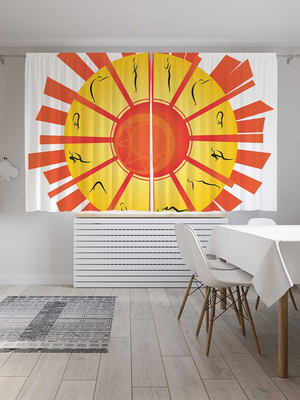фото Классические шторы joyarty "время йоги", серия oxford delux, 2 полотна 145x180 см