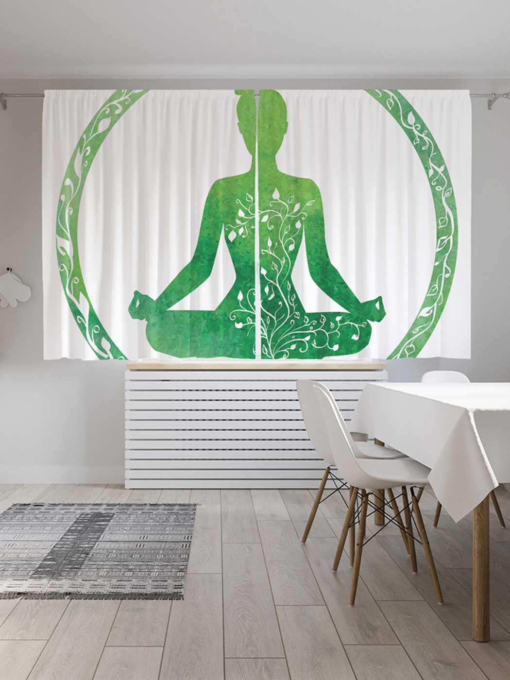 фото Классические шторы joyarty "природа йоги", серия oxford delux, 2 полотна 145x180 см