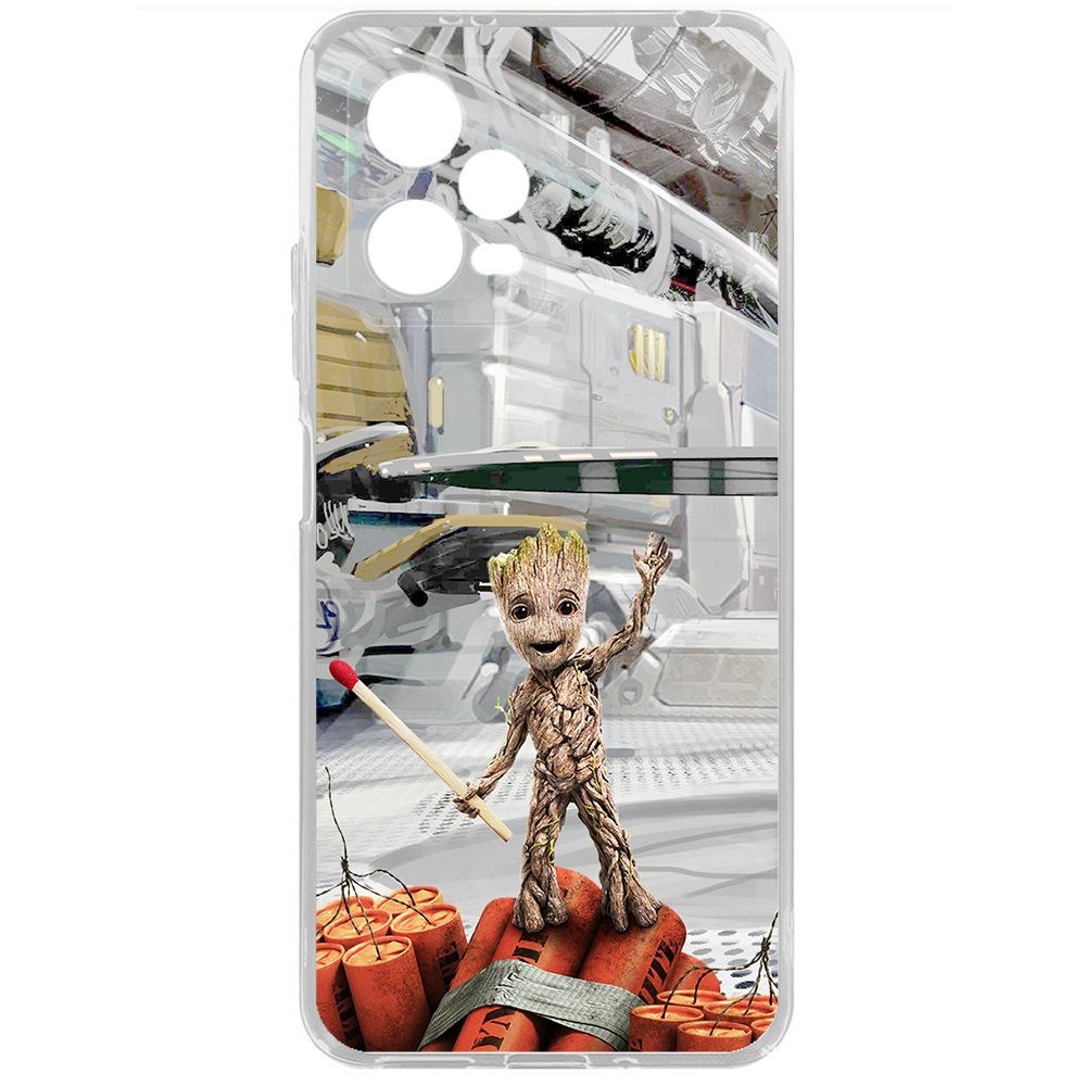 Чехол-накладка Krutoff Clear Case Стражи Галактики. Малыш Грут для Xiaomi Poco X5