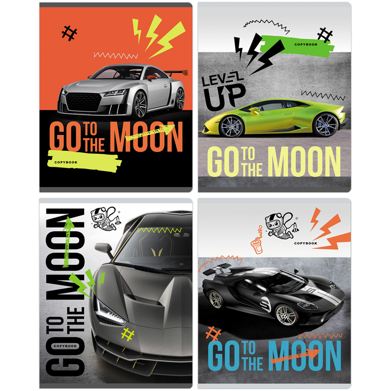 

Тетрадь 40л., А5, клетка BG "Go to the moon", эконом, (4шт.)