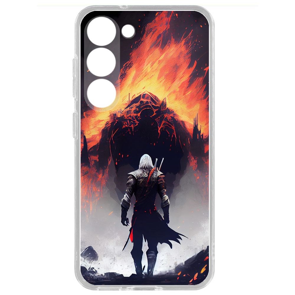 

Чехол-накладка Krutoff Clear Case Ведьмак. Геральт для Samsung Galaxy S23+, Прозрачный