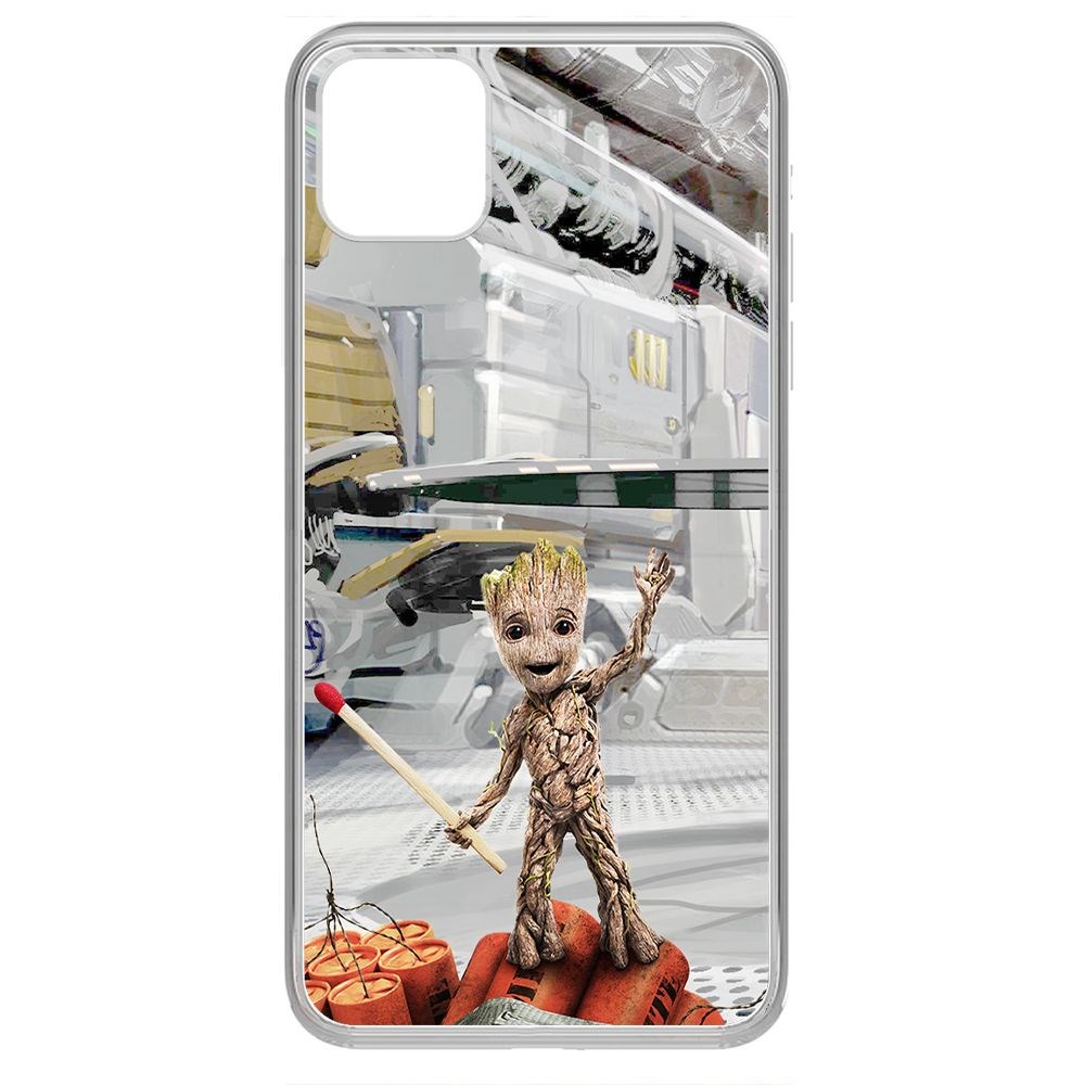 

Чехол-накладка Krutoff Clear Case Стражи Галактики. Малыш Грут для iPhone 11 Pro Max, Прозрачный