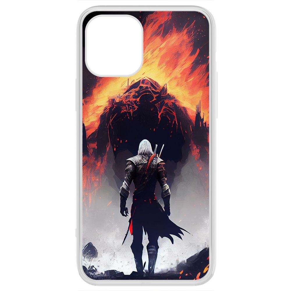 

Чехол-накладка Krutoff Clear Case Ведьмак. Геральт для iPhone 12, Прозрачный
