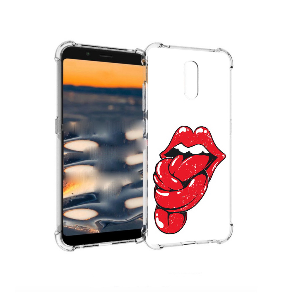 

Чехол MyPads Tocco для Nokia C2 яркие губы с языком (PT227055.113.705), Прозрачный, Tocco