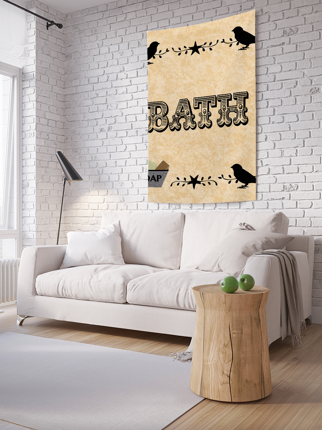 

Вертикальное фотопанно на стену JoyArty Ванна и мыло 100x150 см, Ванна и мыло