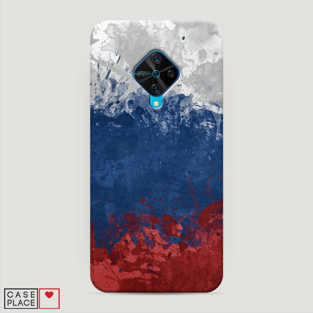 

Пластиковый чехол "Флаг России неровный" на Vivo Y9s, 262420-4