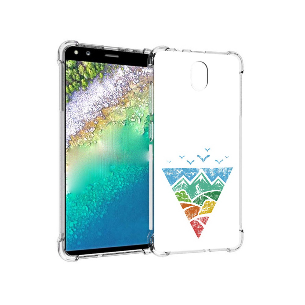 

Чехол MyPads Tocco для Nokia C01 Plus Лес земля море чайки (PT161800.114.105), Прозрачный, Tocco