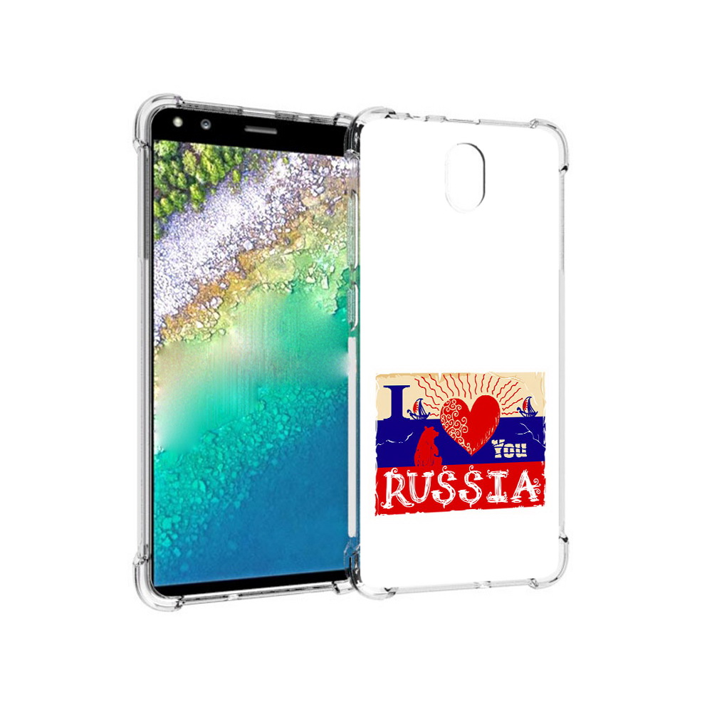 

Чехол MyPads Tocco для Nokia C01 Plus Люблю Россию (PT161800.114.112), Прозрачный, Tocco