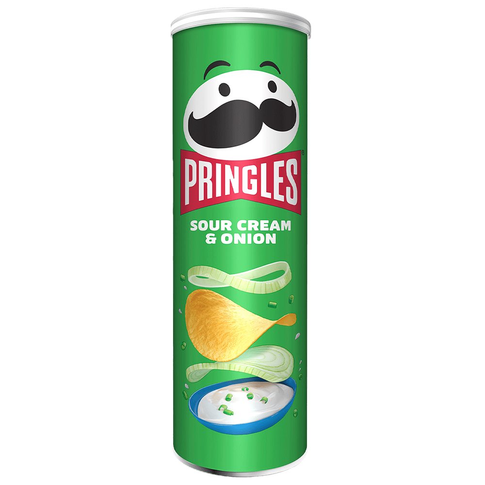 Чипсы картофельные Pringles Sour Cream & Onion со вкусом сметаны и лука, 185 г