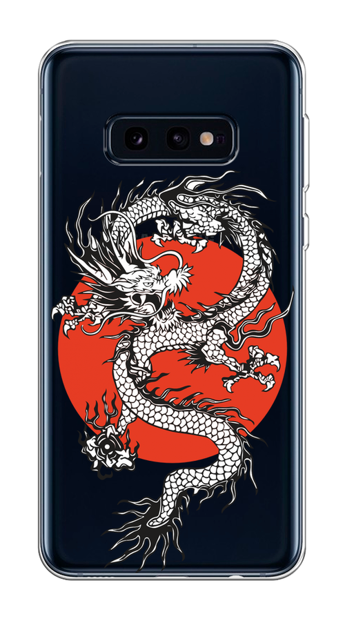 

Чехол на Samsung Galaxy S10E "Восходящий дракон", Белый;черный;красный, 27250-1