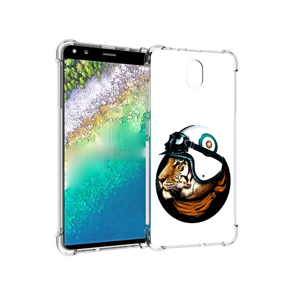 

Чехол MyPads Tocco для Nokia C01 Plus Тигр в шлеме (PT161800.114.171), Прозрачный, Tocco