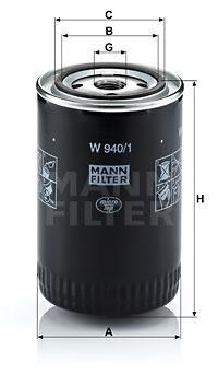 

Фильтр масляный двигателя MANN-FILTER W940/1, W 940/1