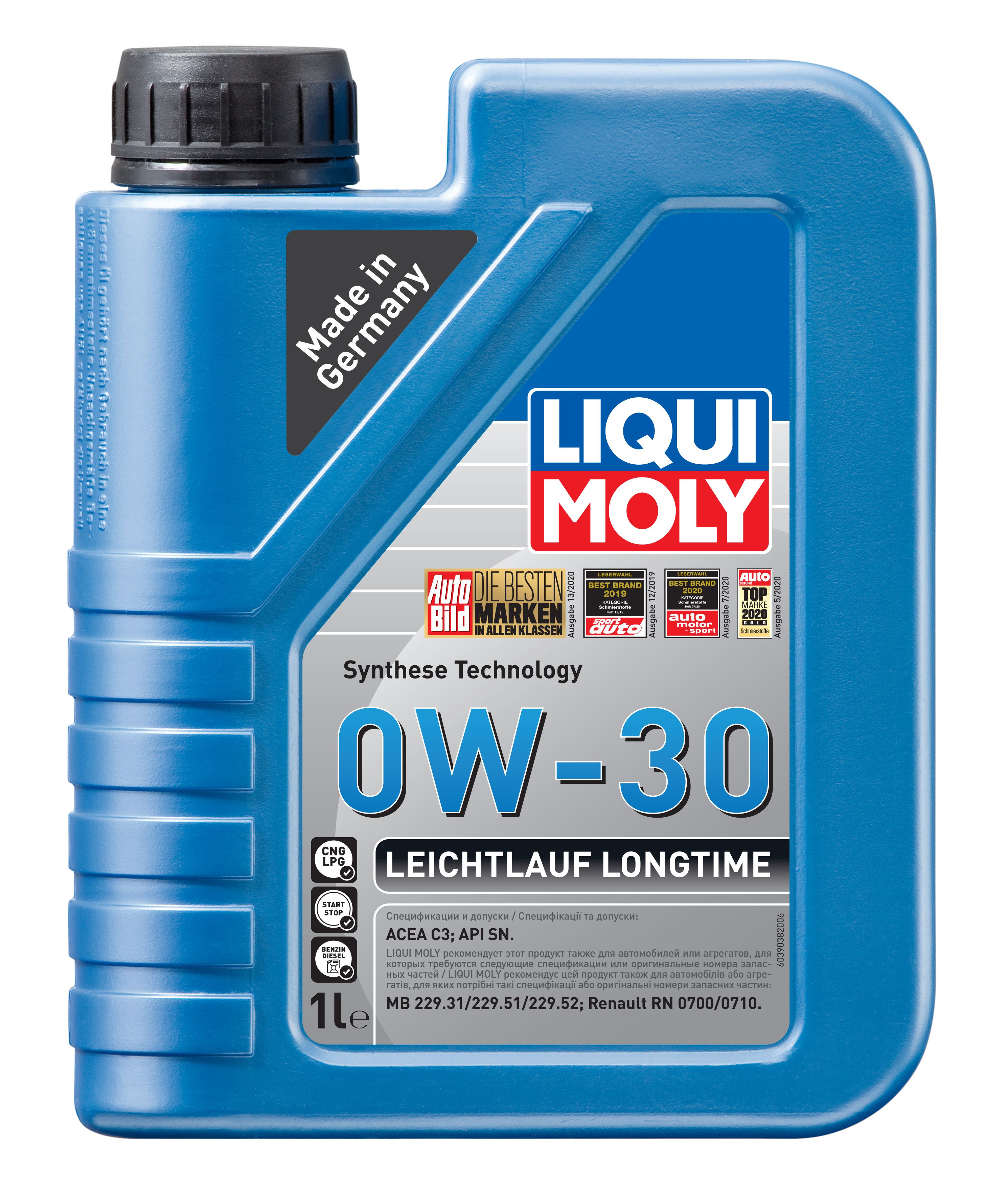 Моторное масло LIQUI MOLY Leichtlauf Longtime 0W30 1л