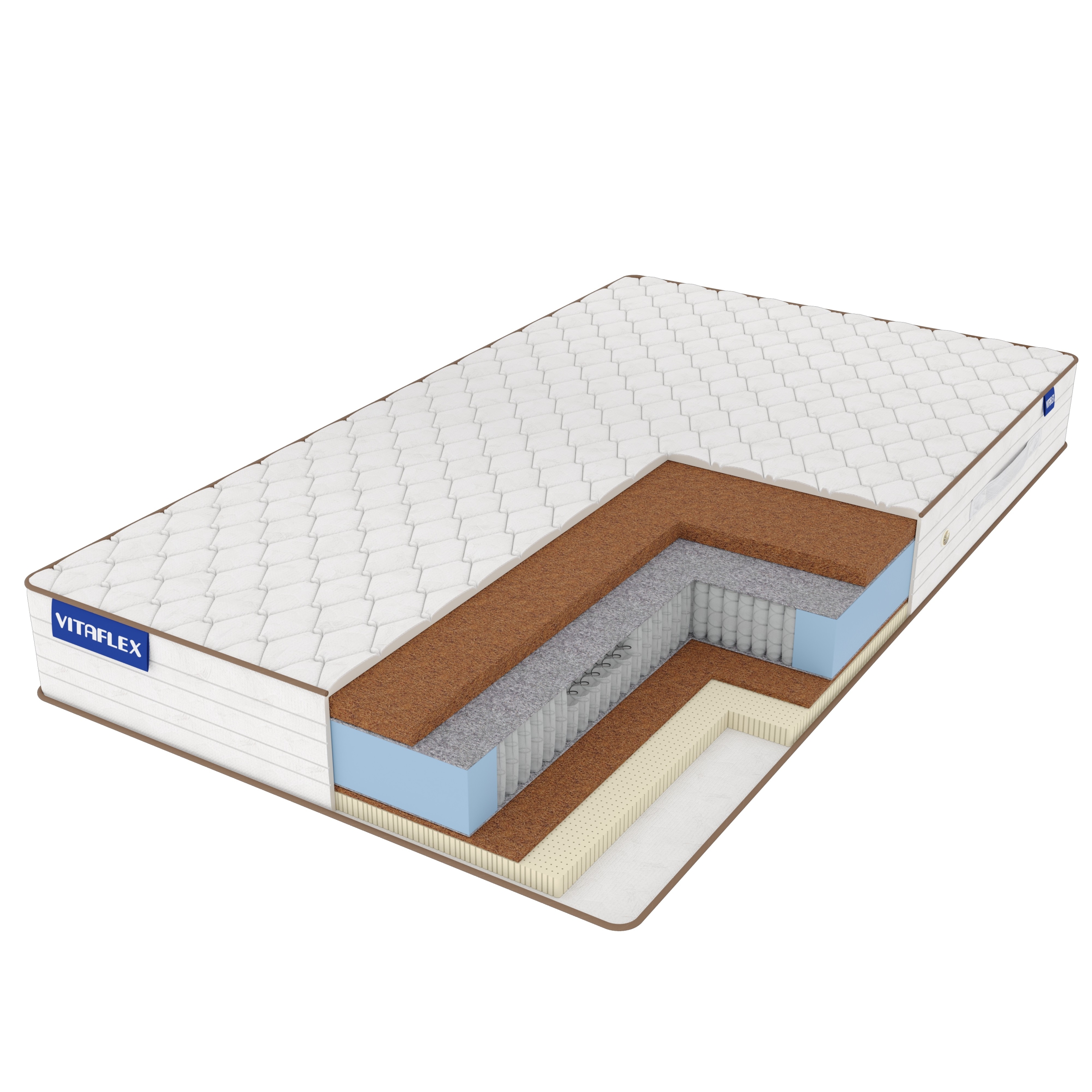 

Матрас Vitaflex Nature Hard S1000 70х200, Бежевый;белый;серый;серебристый, Hard S1000