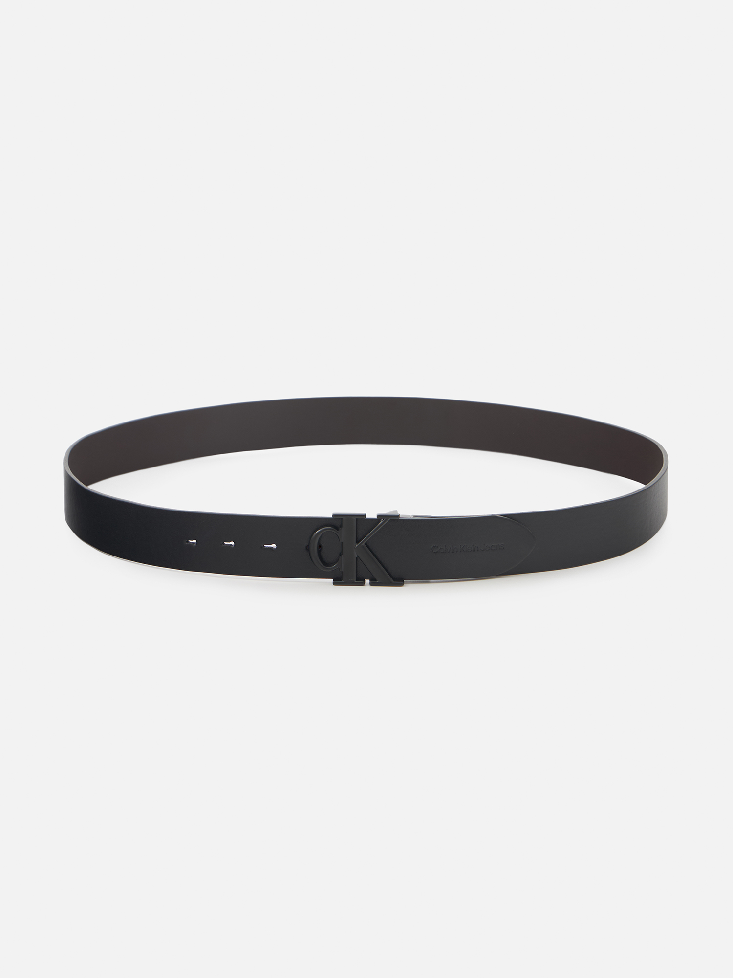 Ремень мужской Calvin Klein Jeans Round Mono Plaque K50K512069, 120 см Италия черный