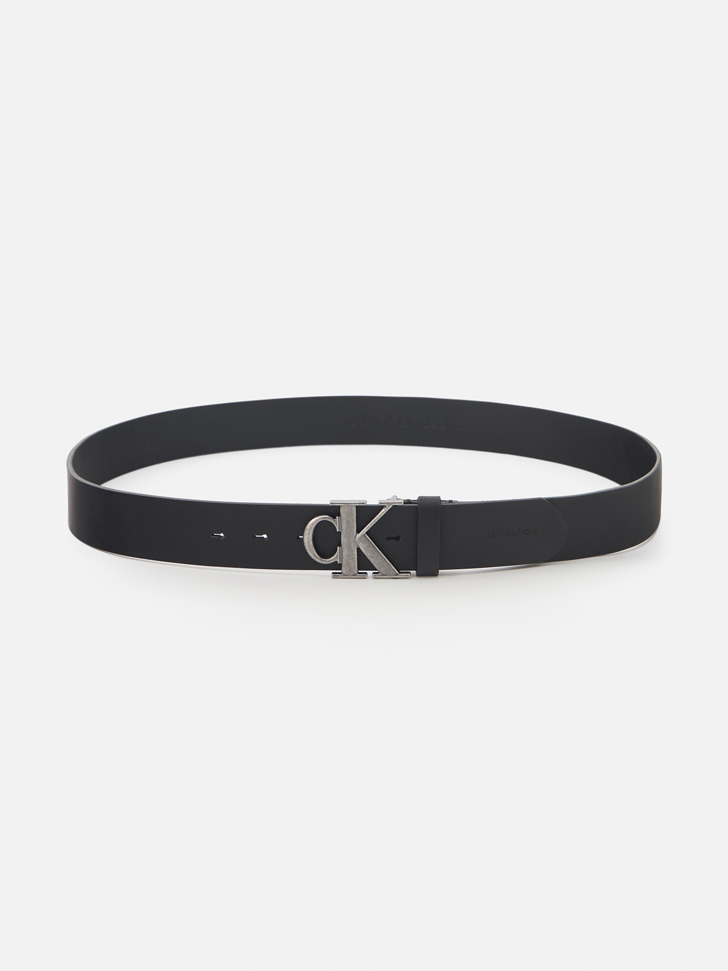 Ремень мужской Calvin Klein Jeans Round Mono Plaque K50K512067, 110 см Италия черный