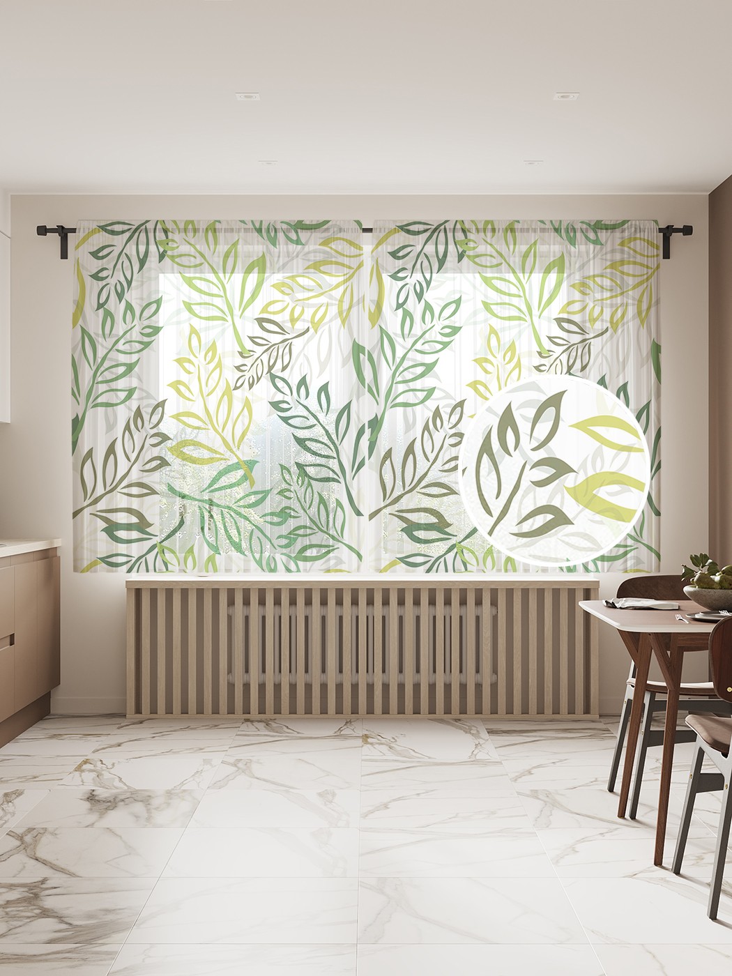 

Фототюль JoyArty "Лиственная классика" 145x180см, 2 полотна, лента, 50 крючков, Лиственная классика