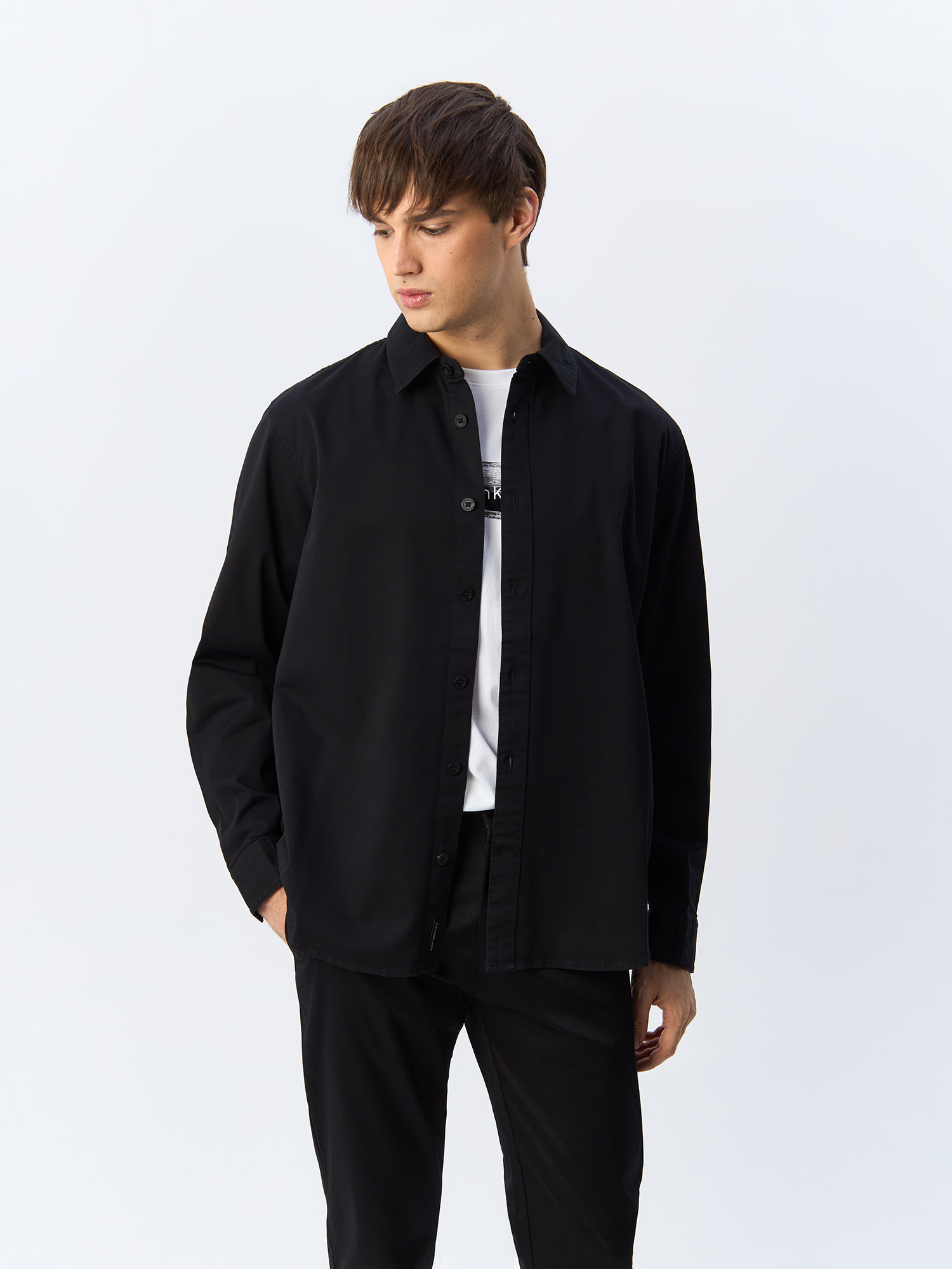 

Рубашка мужская Calvin Klein Jeans J30J323255 черная S, Черный, J30J323255