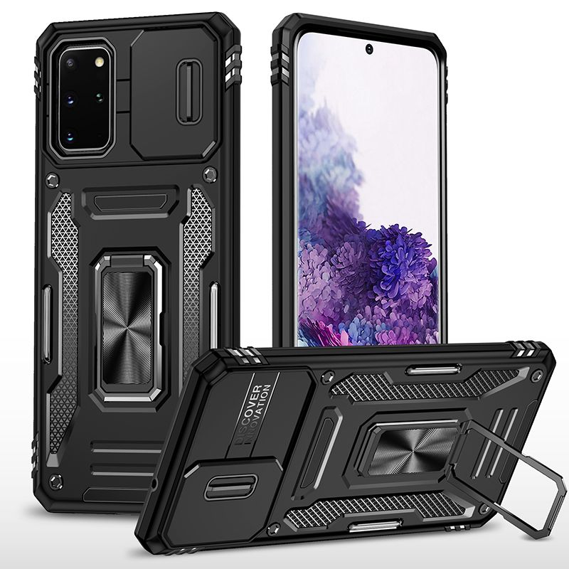 

Чехол Safe Case с кольцом и защитой камеры для Samsung Galaxy S20+ (черный)