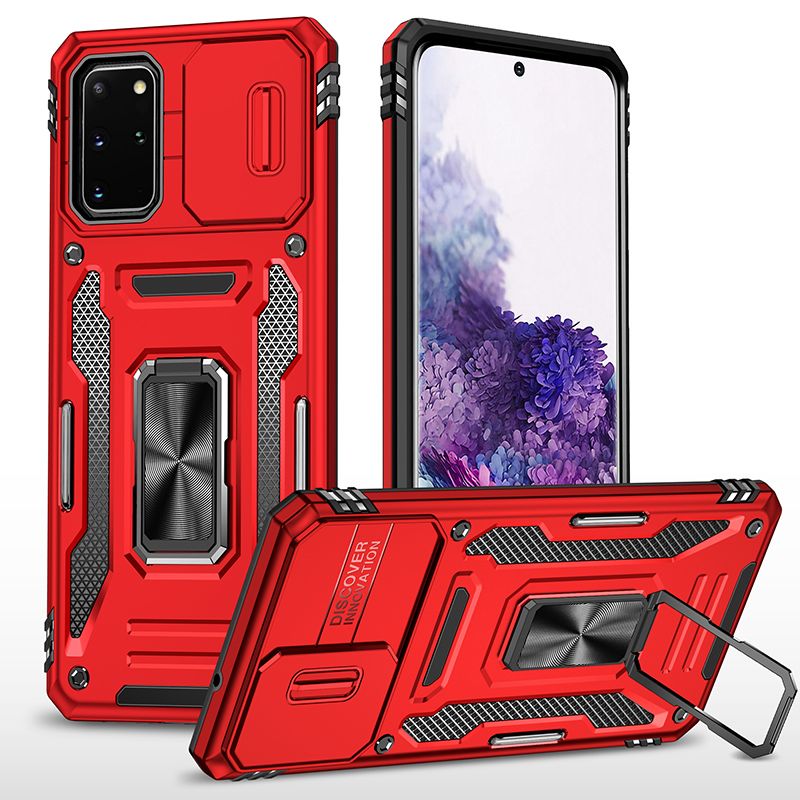 

Чехол Safe Case с кольцом и защитой камеры для Samsung Galaxy S20+ (красный)