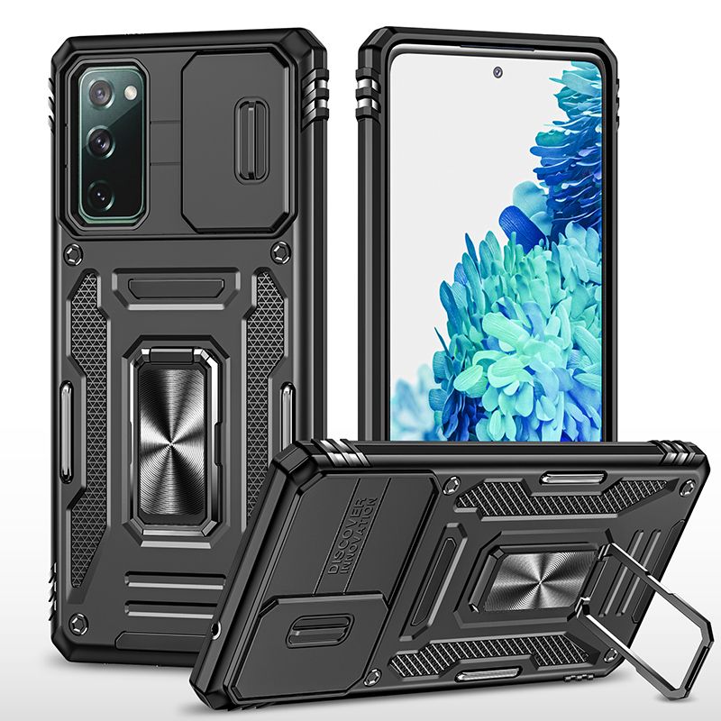Чехол Safe Case с кольцом и защитой камеры для Samsung Galaxy S20 FE (черный)