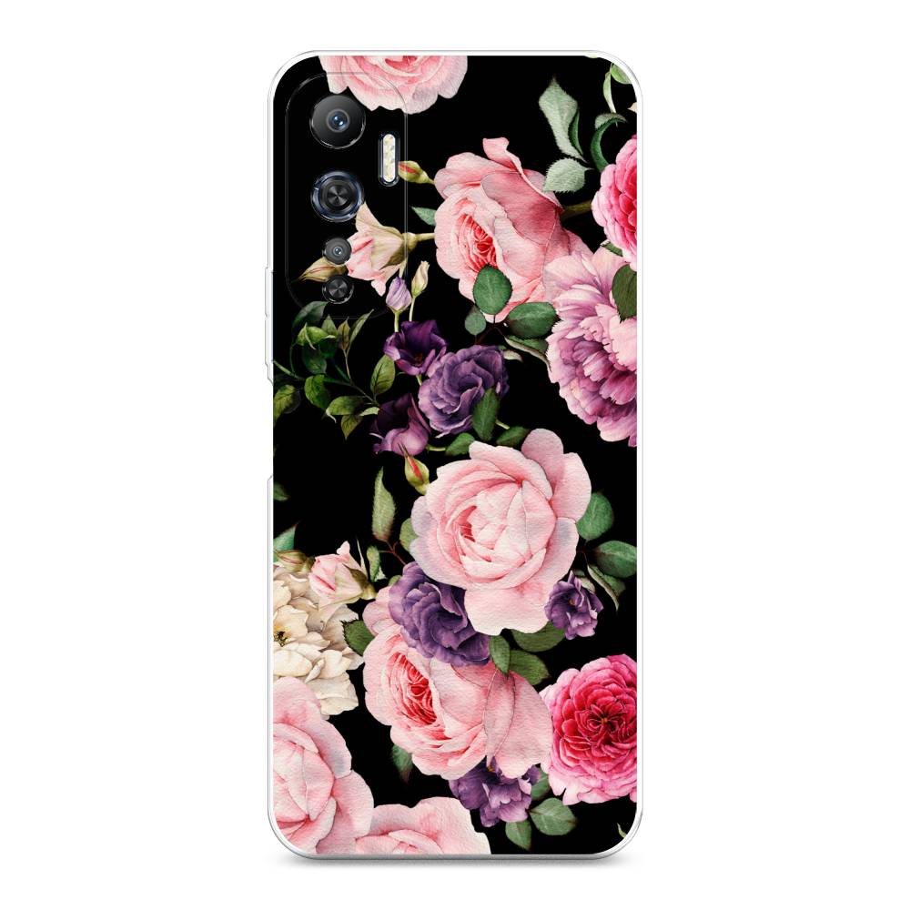 

Чехол Awog на Infinix Hot 20 4G "Пионы для черном", Черный;розовый;зеленый, 3103150-8