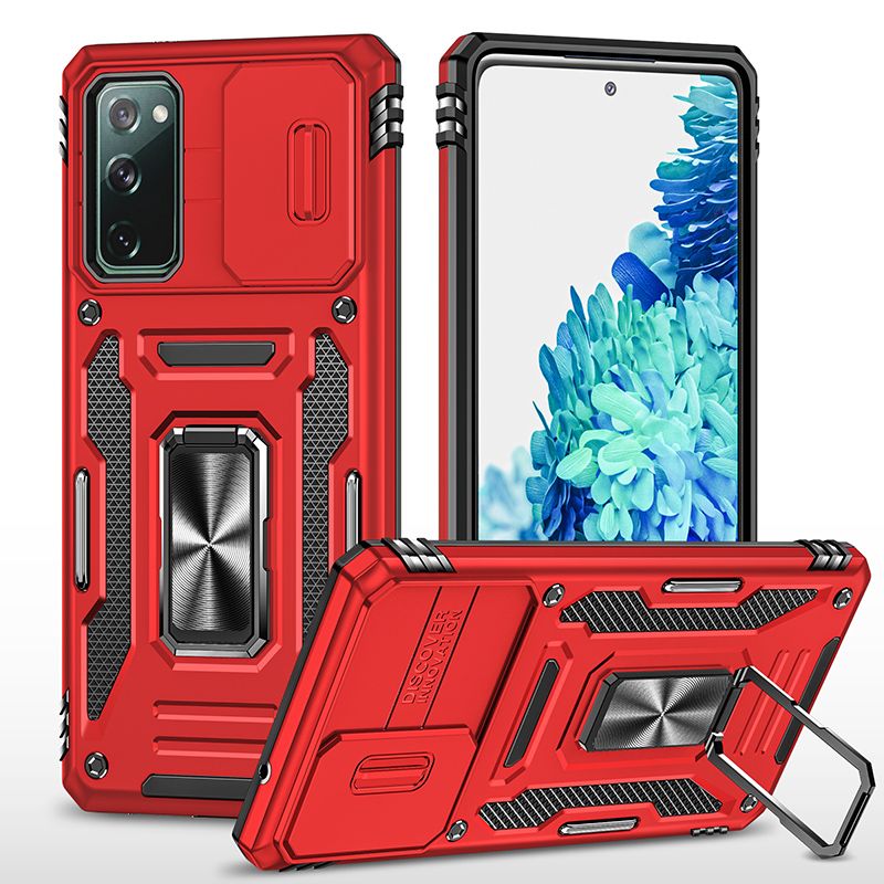 

Чехол Safe Case с кольцом и защитой камеры для Samsung Galaxy S20 FE (красный)