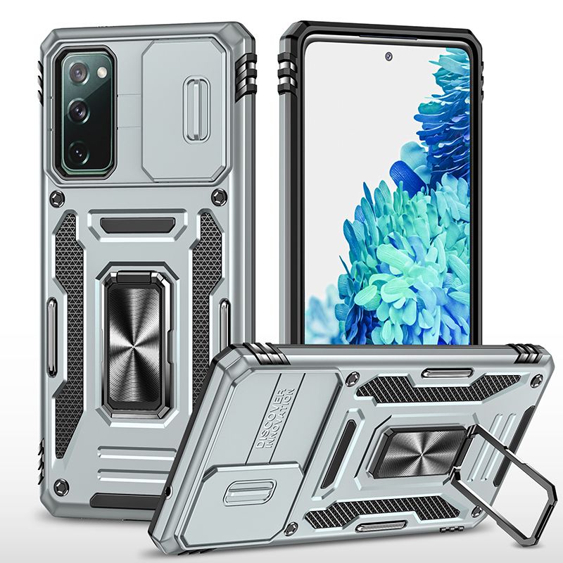 

Чехол Safe Case с кольцом и защитой камеры для Samsung Galaxy S20 FE (серый)