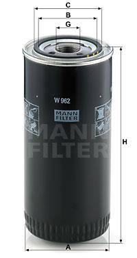 

Фильтр масляный двигателя MANN-FILTER W962, W962
