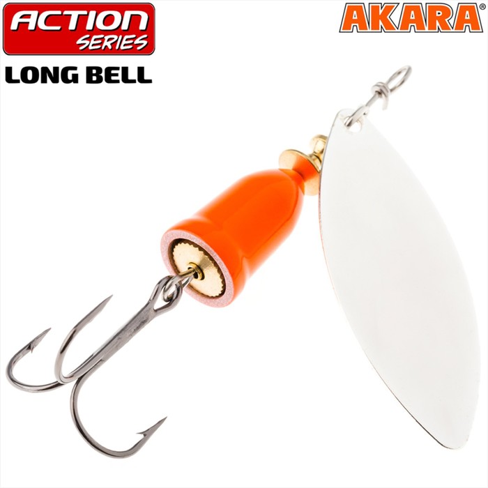 

Блесна вращающаяся Akara Action Series Long Bell 1, 6 г, цвет A19, Серебристый