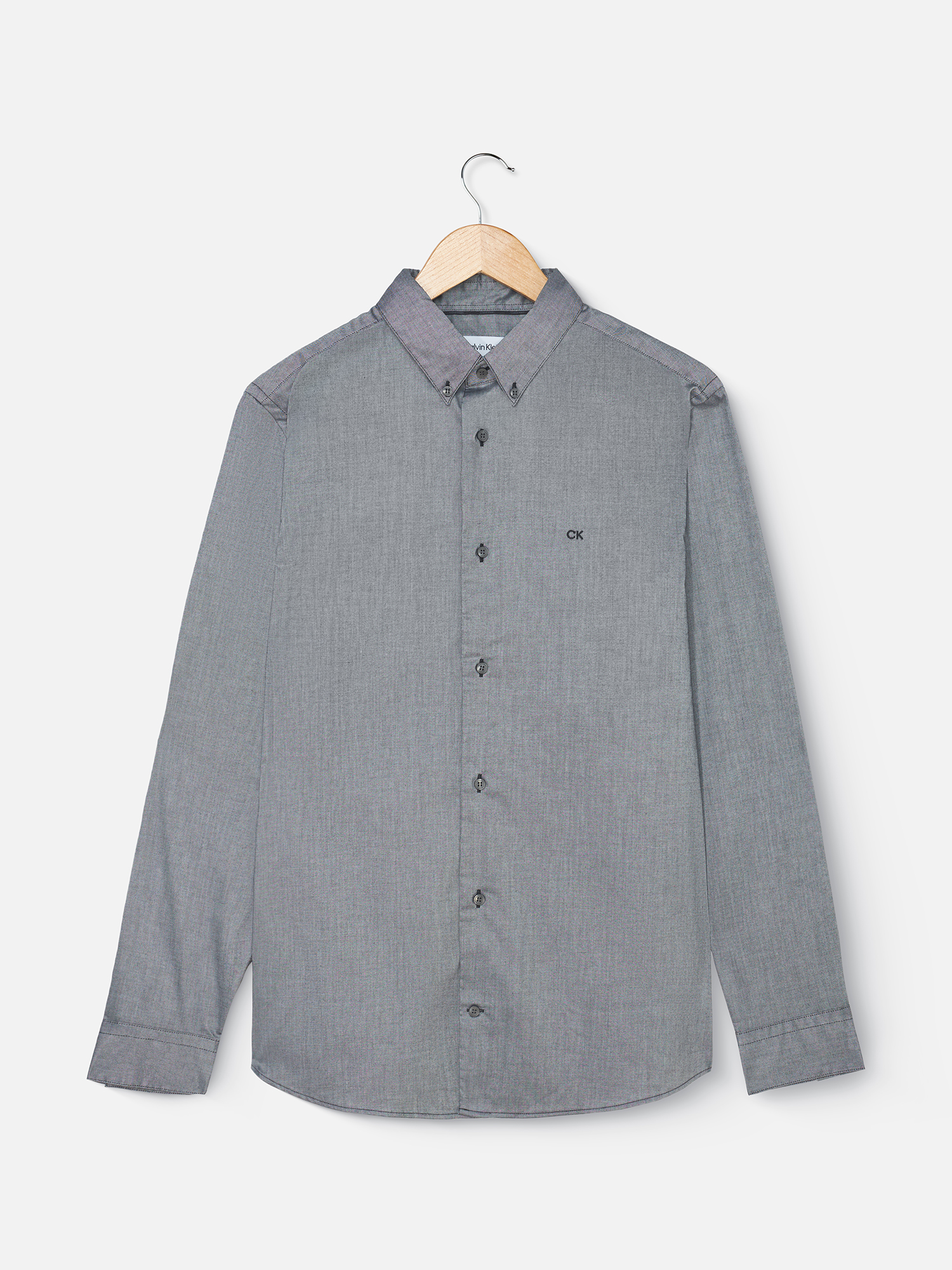 

Рубашка мужская Calvin Klein Oxford K10K113212 серая L, Серый, Oxford