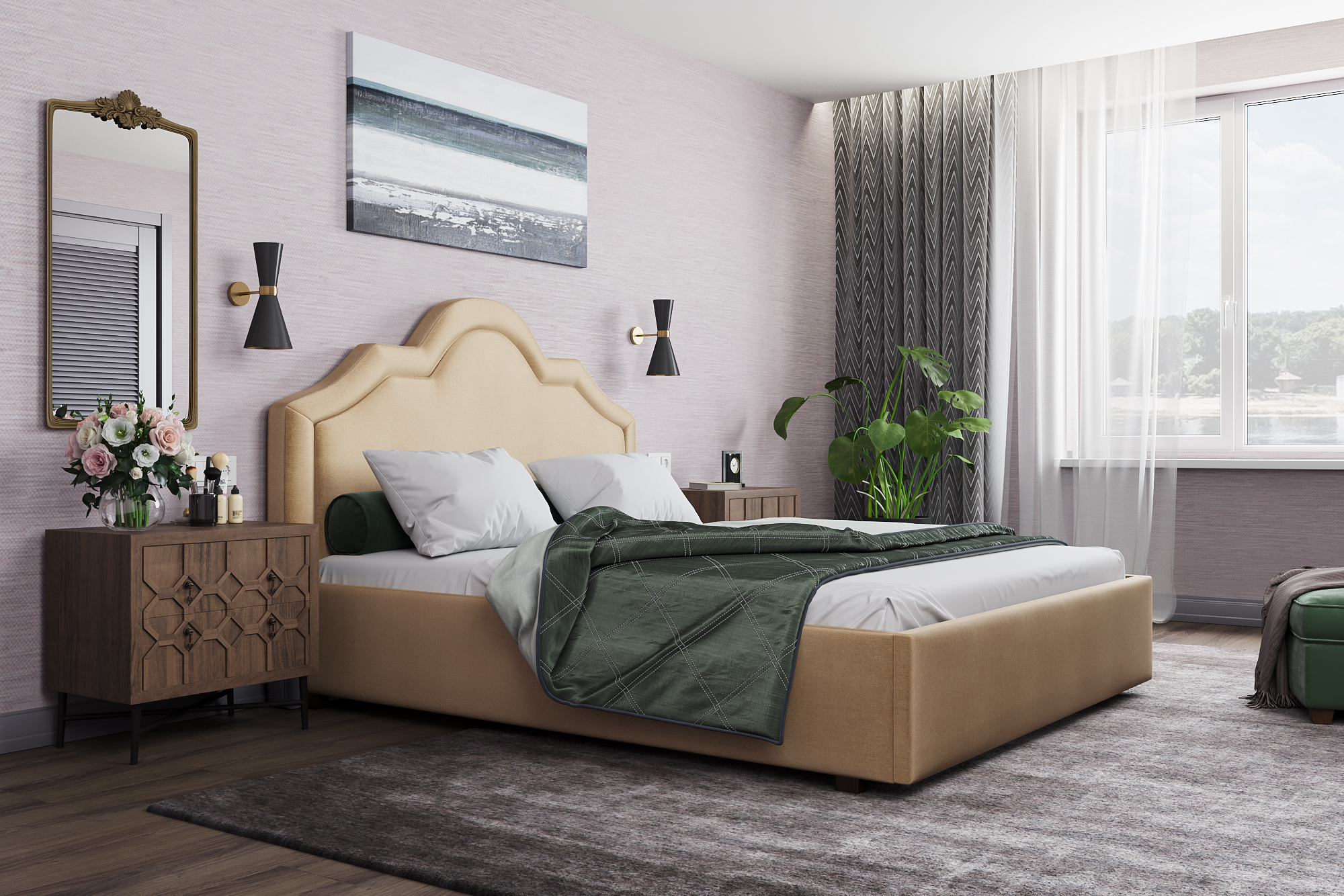 

Кровать COSTA CST_Ирис CST_Ирис_4_200*200, Бежевый, CST_Ирис