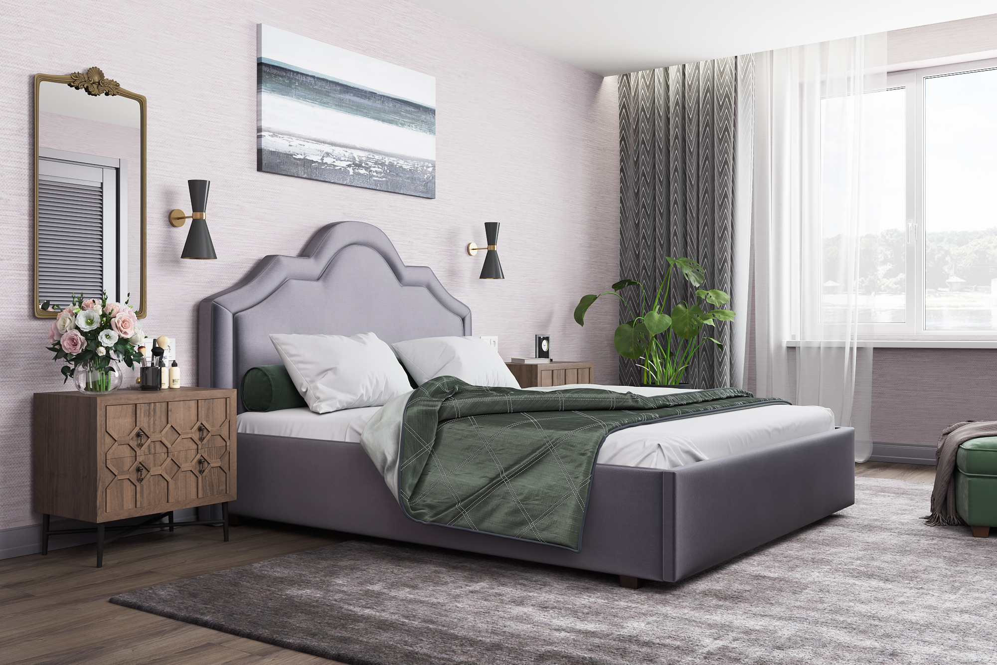 

Кровать COSTA CST_Ирис CST_Ирис_6_200*200, Серый, CST_Ирис