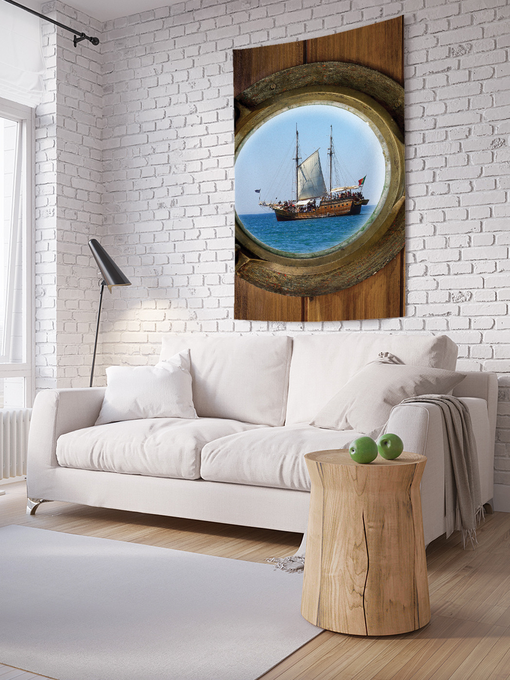 

Вертикальное фотопанно на стену JoyArty Корабль за окном 100x150 см, Корабль за окном