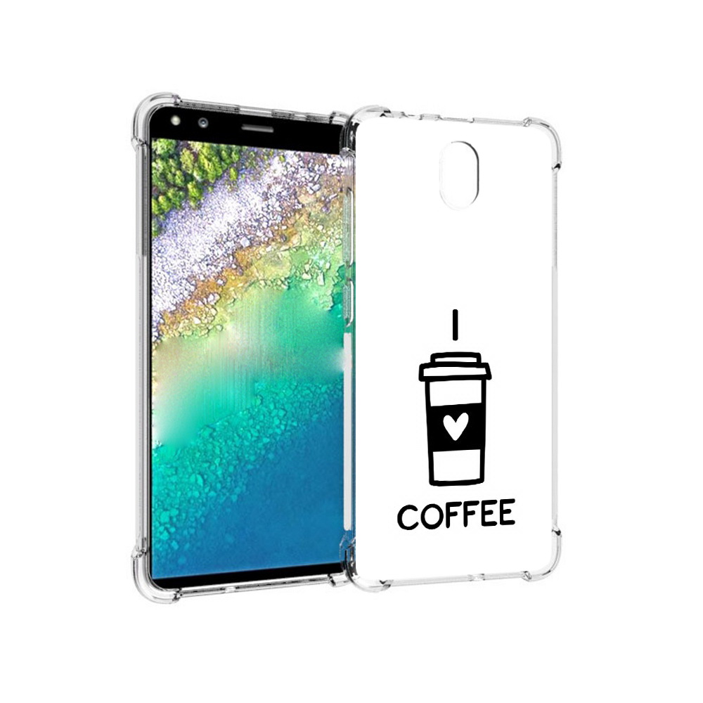 

Чехол MyPads Tocco для Nokia C01 Plus Я люблю кофе (PT161800.114.206), Прозрачный, Tocco