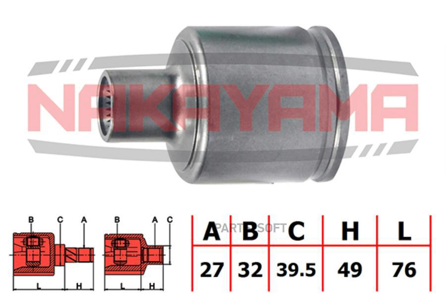 

Шрус Внутренний, К-Кт NAKAYAMA nj7095ny