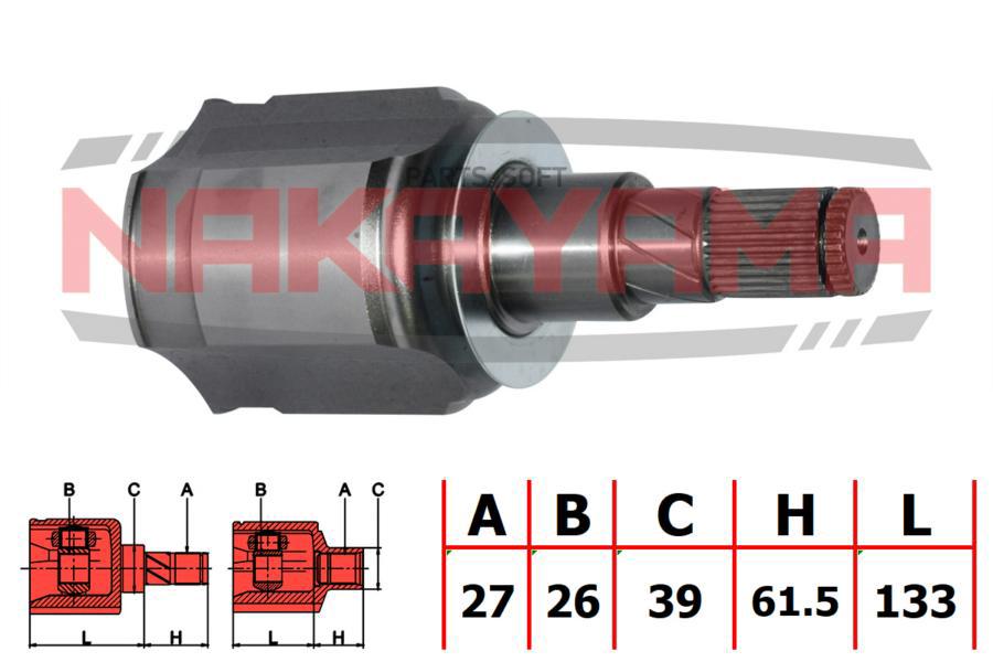 Шрус Внутренний, К-Кт NAKAYAMA nj7167ny