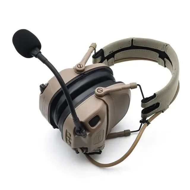 Наушники активные 6TH Gen Tactical headset/гарнитура/поворотные крепления на шлем койот