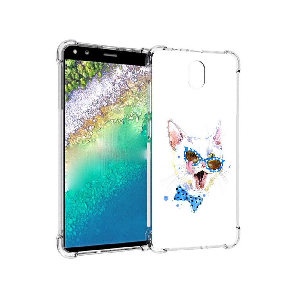 

Чехол MyPads Tocco для Nokia C01 Plus белый кот (PT161800.114.229), Прозрачный, Tocco