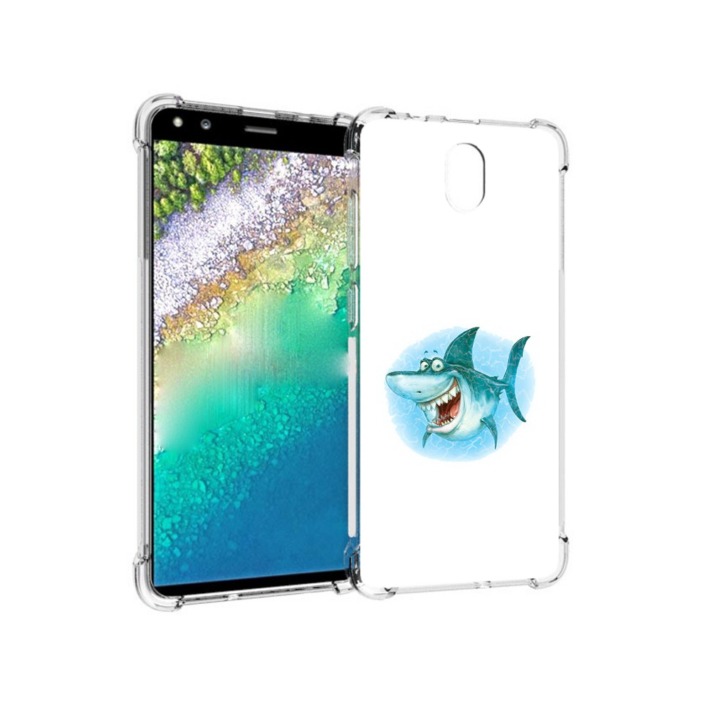 

Чехол MyPads Tocco для Nokia C01 Plus веселая акула (PT161800.114.261), Прозрачный, Tocco