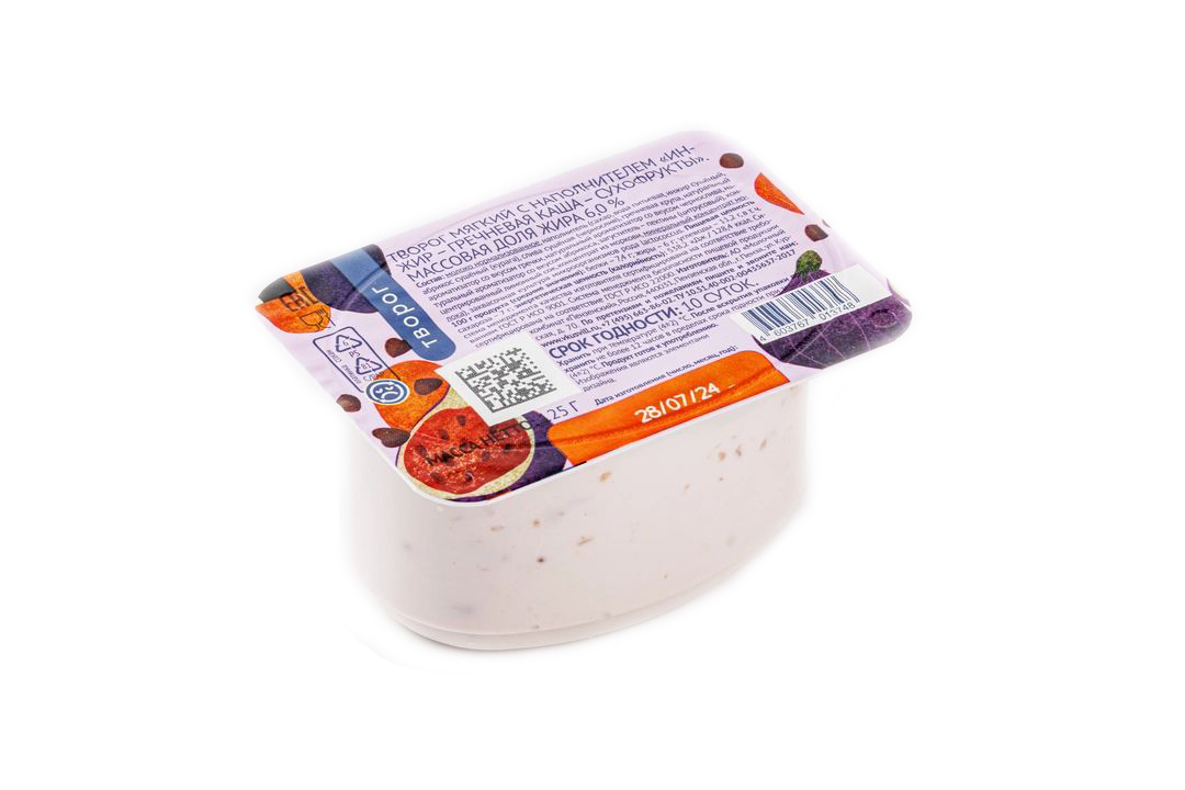 

Творог мягкий ВкусВилл инжир-гречневая каша-сухофрукты 6% БЗМЖ 125 г