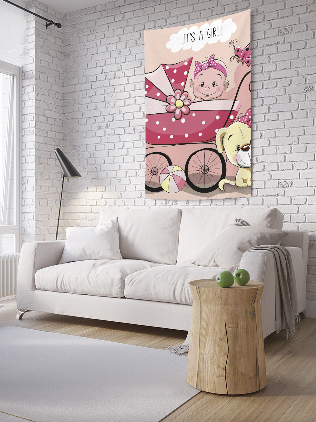 

Вертикальное фотопанно на стену JoyArty Малышка в коляске 150x200 см, Малышка в коляске