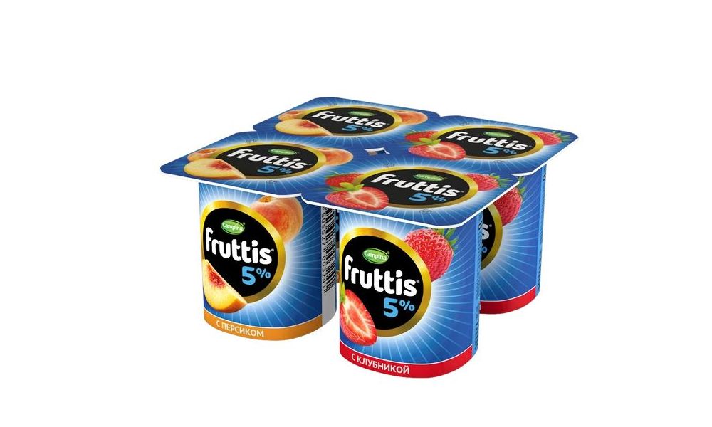 Йогурт Fruttis Эконом клубника-персик-маракуйя 0,1% БЗМЖ 115 г