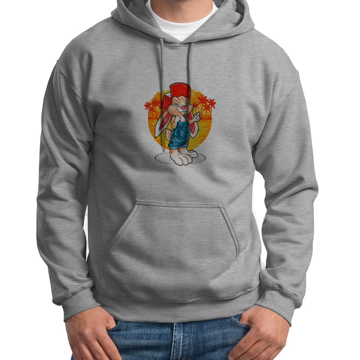 

Худи унисекс CoolPodarok Илюстрация.Зайка серое 54 RU, Серый, S0501681