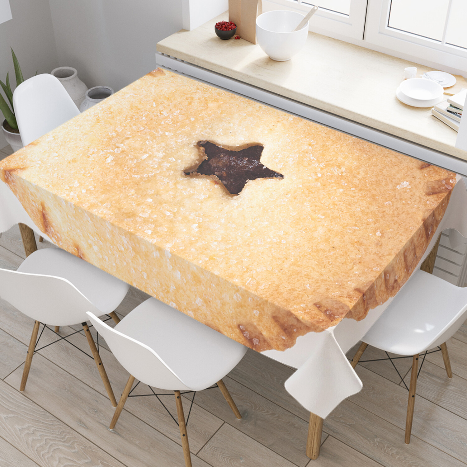 

Скатерть прямоугольная JoyArty Румяный пирог из сатена 120x145 см, Бежевый, Румяный пирог